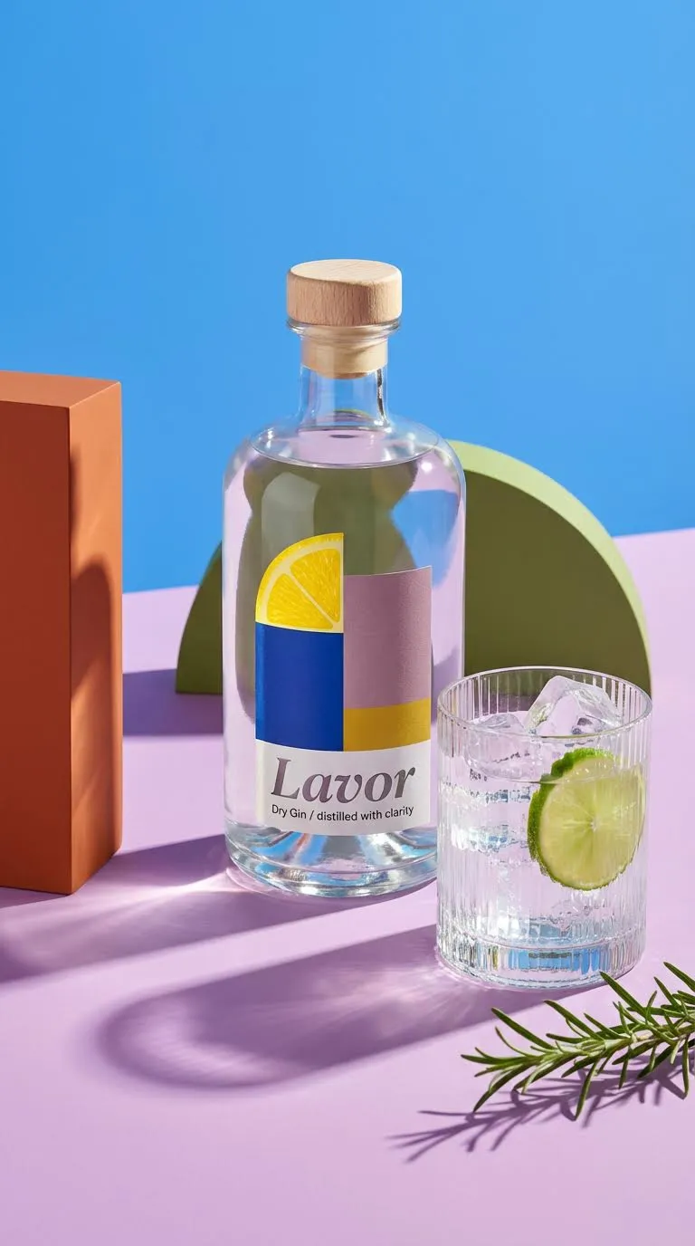 Geometric Lavor Gin Still Life