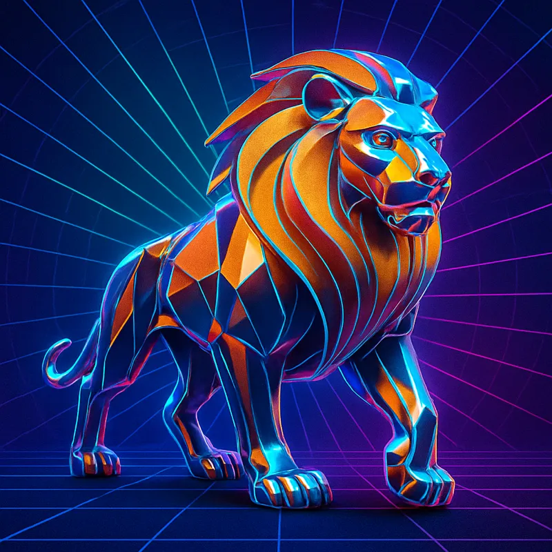 Kinetic Chrome Art with Dynamic Color Scheme